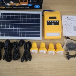 Solar Power Lighting Kit With Radio And 4 Bulbs