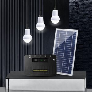 Solar Home Lighting Kit With 3 bulbs and Phone charging